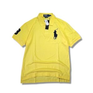NWT Polo Ralph Lauren Big Pony Men's Custom Fit Yellow Polo Shirt